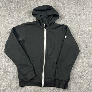 Apple Zip Up Hoodie Womens Small Black Bella Canvas Logo Sleeve Sweatshirt Tech